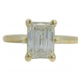 14kt Gold 2.07 ct Emerald Cut VS Lab Diamond Ring