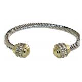 Yurman Style Crystal Fashion Bangle Bracelet
