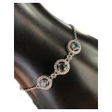 Elegant Blue Topaz Bolo Bracelet