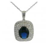 Oval 4.50 ct Sapphire & Diamond Necklace