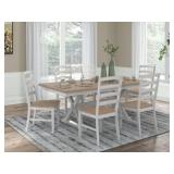 Purlaney Antique White Dining Table & 6 Chairs