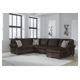 Kimlee 3-Piece Chocolate Sectional W Chaise Lounge