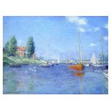 Red Boats at Argenteuil Canvas by Claude Monet