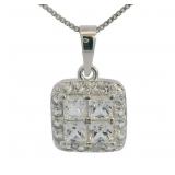 Brilliant 2.25 ct White Sapphire- Diamond Necklace