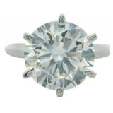 14kt Gold 4.05 ct Round Lab Diamond Solitaire Ring
