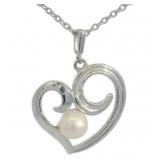 Mikimoto Pearl Heart Necklace