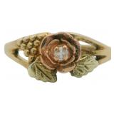 10kt Gold Diamond Accent Flower Ring
