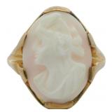10kt Gold Carved Cameo Ring