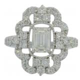 14kt Gold 2.55 ct Emerald Cut VS Lab Diamond Ring