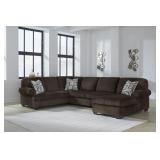 Kimlee 3-Piece Chocolate Sectional W Chaise Lounge