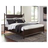 Queen Dententon Merlot Panel Bed