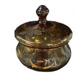 Amber Glass Candy Dish