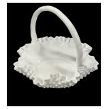 Fenton Milk Glass Hobnail Basket