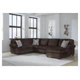 Kimlee 3-Piece Chocolate Sectional W Chaise Lounge