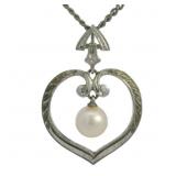 Mikimoto Pearl Heart Necklace