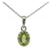Oval 2.00 ct Genuine Green Peridot Necklace