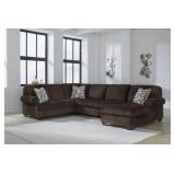 Kimlee 3-Piece Chocolate Sectional W Chaise Lounge