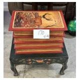 Vintage style ' Stacked Book ' End Table
