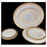 7 pc Pickard USA Gold Rim China (Look These Up)