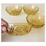 (4) Amber Anchor Hocking Berry Bowls