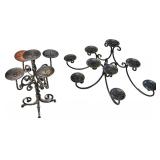 Pair Wrought Iron Candle Sticks