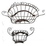 (2) pc Wrought Iron Wire Wall Baskets