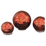 3 pc Red Globe Decor