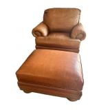 Estate Thomasville  Saddle Brown  Chair wï¿½ Ottoman
