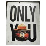 Metal Smokey Bear Sign