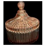 Lighted Pink Mercury Candy Dish by