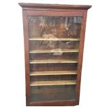 33 x 56 ' Vintage  Oak Store Hanging Wall Cabinet