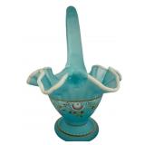 Fenton Charleton Blue Topax Artist Signed Basket