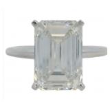 14k Gold 5.08 ct Emerald Cut VS Diamond Ring