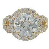 10kt Gold 5.66 ct Round VS Lab Diamond Ring