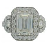 14kt Gold 4.61 ct Emerald Cut VS Lab Diamond Ring