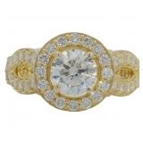 14kt Gold 2.75 ct Round VS Lab Diamond Ring
