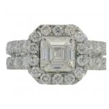14kt Gold 2.90 ct Asscher Cut Lab Diamond Ring