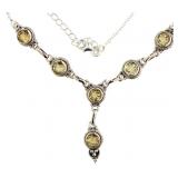 Genuine 6.75 Golden Citrine Designer Necklace