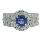 Brilliant 2.07 ct Sapphire & Diamond Ring