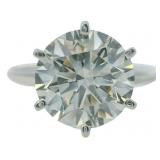14kt Gold 4.17 ct Round VS Lab Diamond Ring
