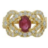 Oval Cut 2.12 ct Ruby & Diamond Designer Ring