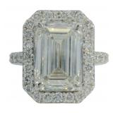 14kt Gold 8.35 ct Emerald Cut VS Lab Diamond Ring