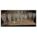 26 pc Gold Trim Beautiful Etched Stemware