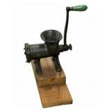 Green Handle Mounted Puritan Sausage Grinder