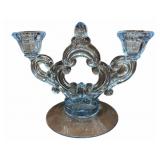 Cambridge Glass Moonlight Blue Double Candle