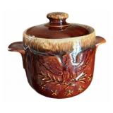 Vintage Hull Brown  Drip Bean Pot wï¿½ Centennial