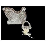 Crystal Sled, Powder Box & Mini Brides Basket