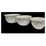 3 pc Corelle Mixing Bowls-IVY Pattern (1,2 & 3