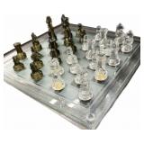 10 x 10 ï¿½ GLASS CHESS SET Wï¿½ Box