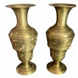 Pair 7 ï¿½ Brass Vases